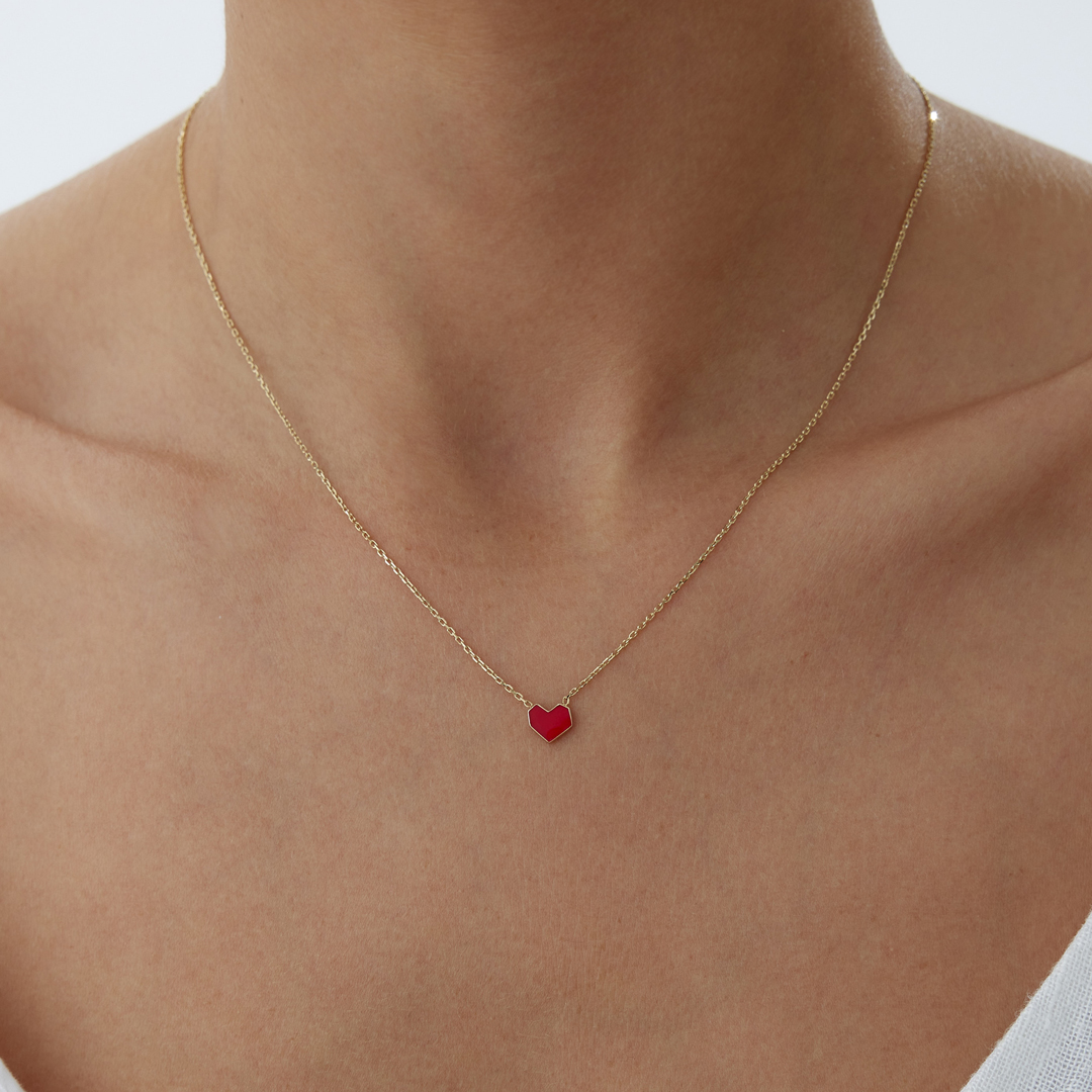 Köşeli Kalp Kolye - 2