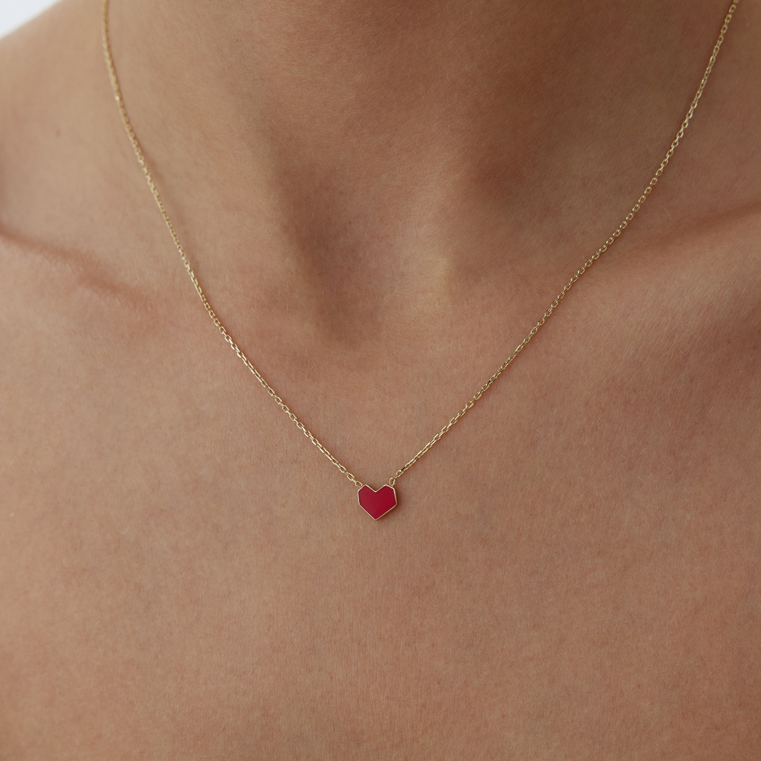 Köşeli Kalp Kolye - 1