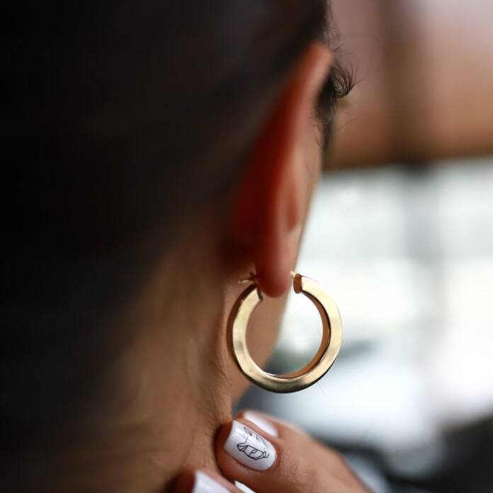 Köşeli Kaset Halka Küpe - 1