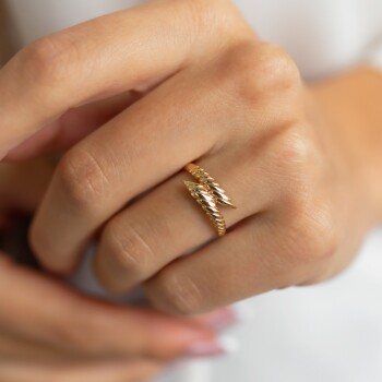 Köşeli Labirent Yüzük - Vedat