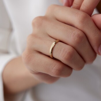 Köşeli Ortası Mat Kadın Alyans - Tülay Alyans (1)