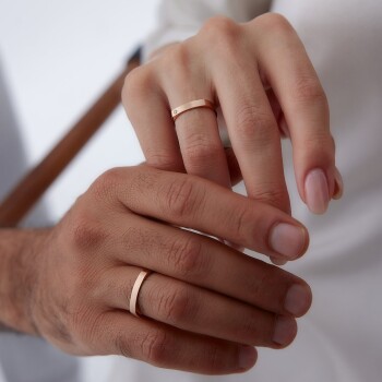 Köşeli Plaka Çift Alyans - Tülay Alyans (1)