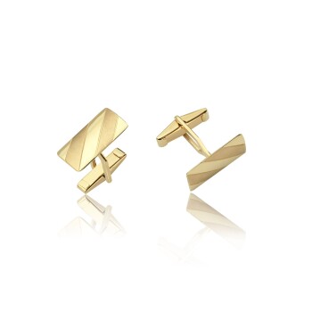 Kumlu ve Parlak Çapraz Şerit Kol Düğmesi - 3