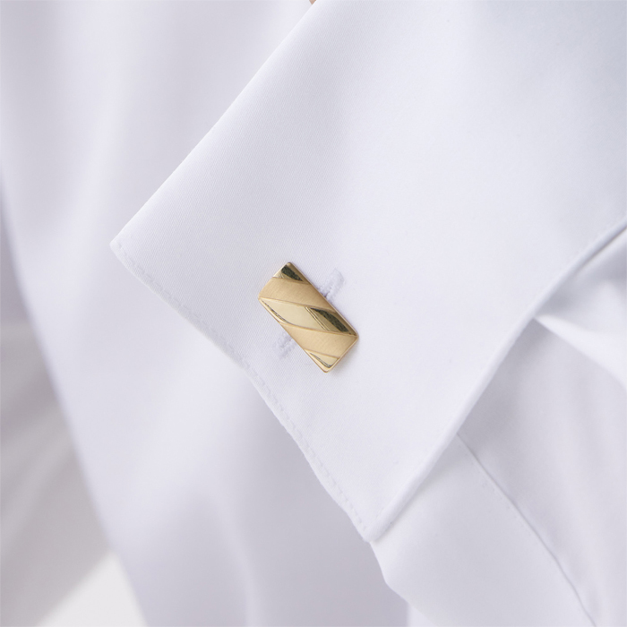 Kumlu ve Parlak Çapraz Şerit Kol Düğmesi - Koçak