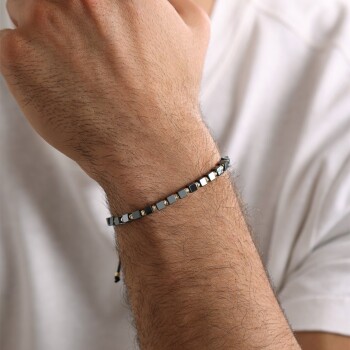 Küp Onix Taşı İpli Erkek Bileklik - Koçak (1)