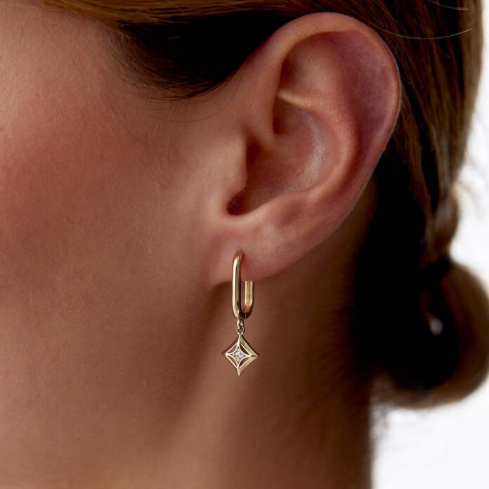 Kutup Yıldızı Sallantılı Ataç Küpe - 1