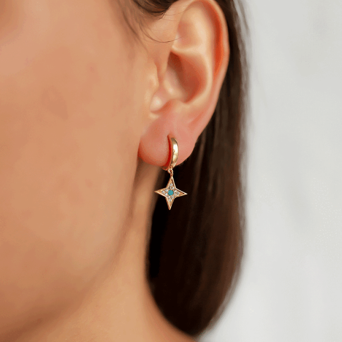 Kutup Yıldızı Sallantılı Küpe - 1