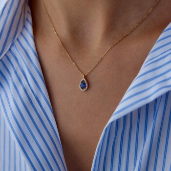 Laci Damla Baget Kolye - Özçelik