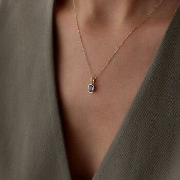 Lacivert Baget Kolye - 3