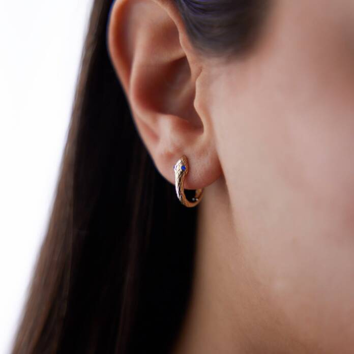 Lacivert Gözlü Yılan Küpe - 1