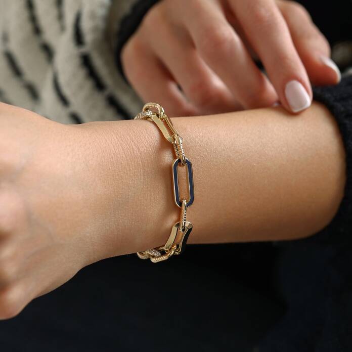 Lacivert Mineli Ataç Bileklik - 2