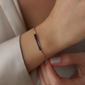 Lacivert Mineli Tel Kelepçe - Alen