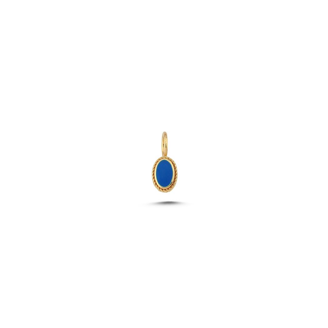 Lacivert Oval Taşlı Charm - 1
