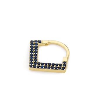 Lacivert Taşlı Üçgen Helix Piercing - Alen