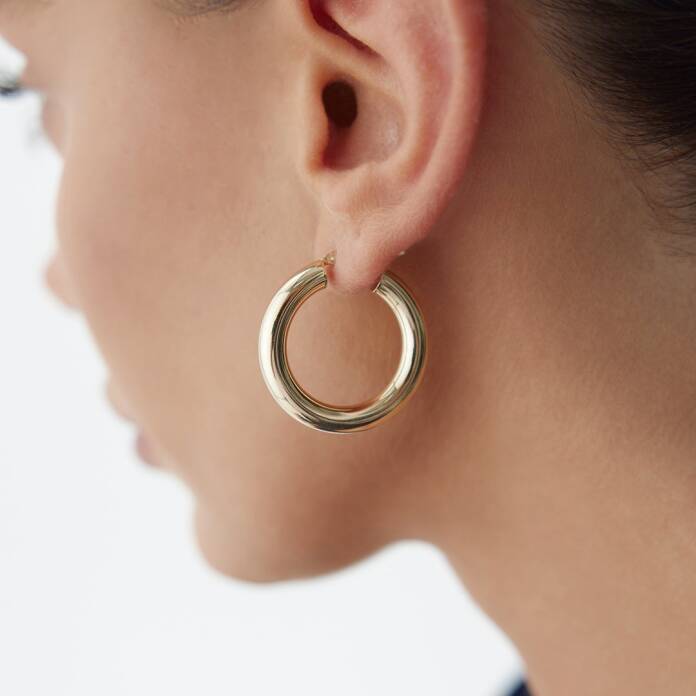 Large 5mm Bombe Halka Küpe - 1