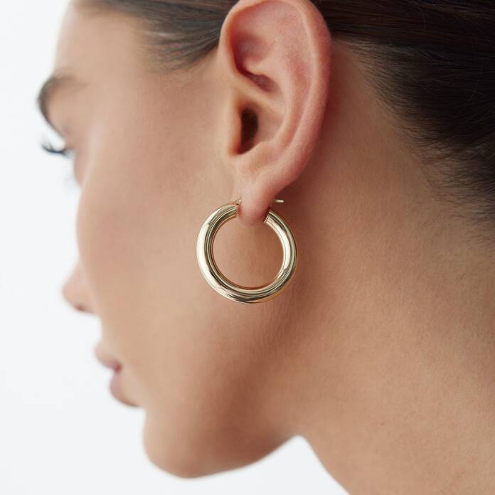 Large 5mm Bombe Halka Küpe - 2