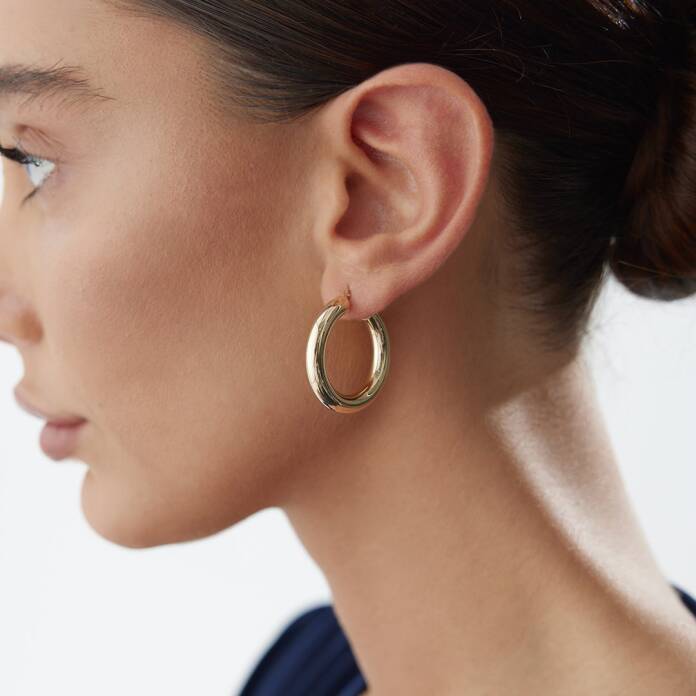 Large 5mm Bombe Halka Küpe - 3