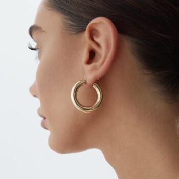 Large 6mm Bombe Halka Küpe - Tuana