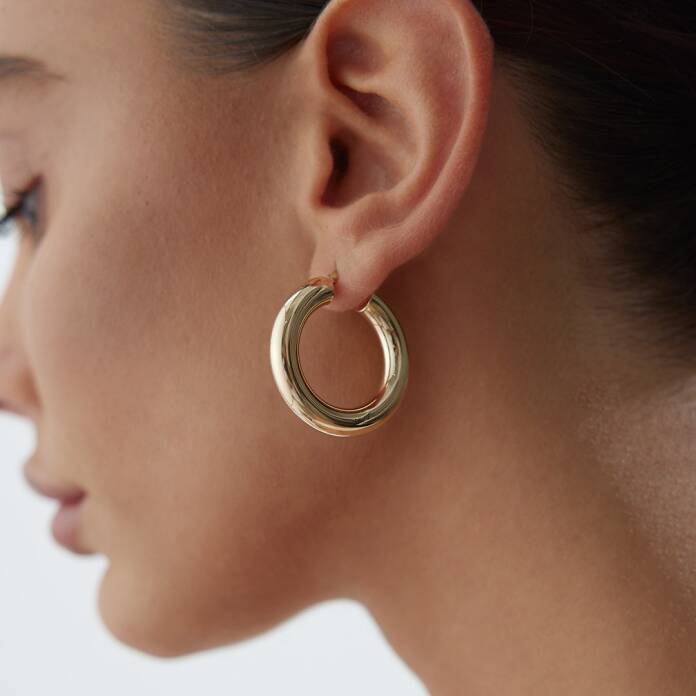 Large 6mm Bombe Halka Küpe - 2