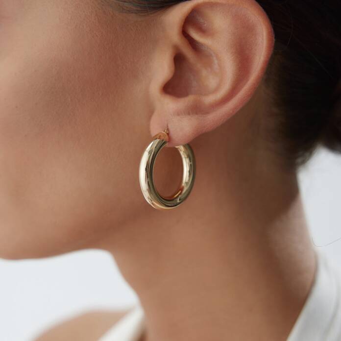 Large 6mm Bombe Halka Küpe - 3