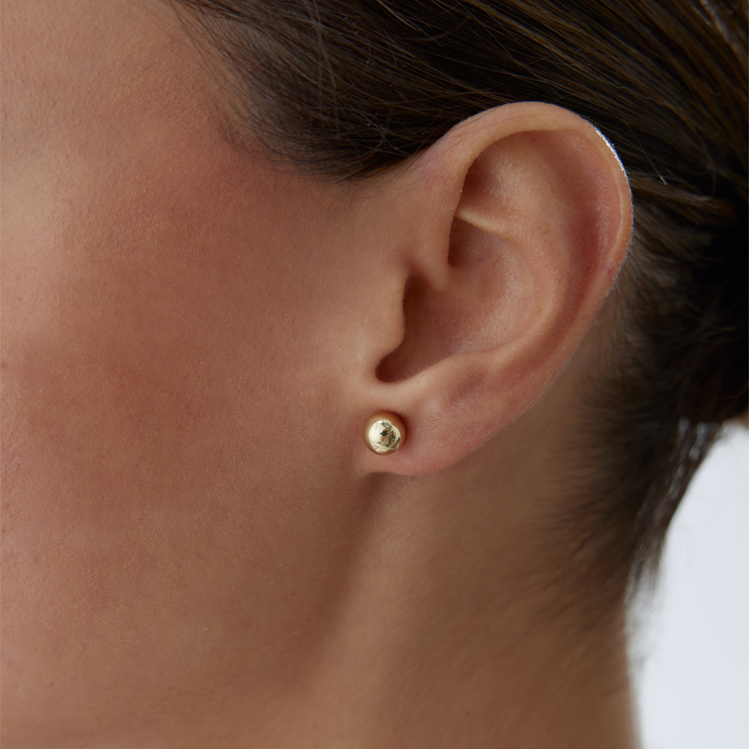 Large Düz Top Küpe - 1