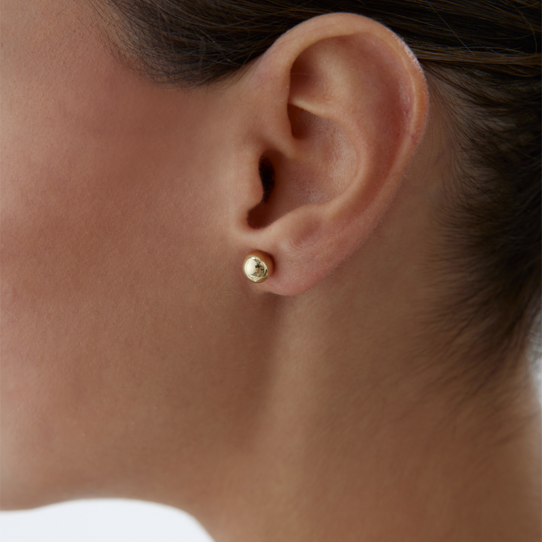 Large Düz Top Küpe - 2