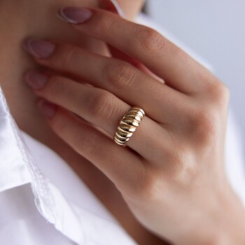 Large Kruvasan Bombe Yüzük - Tuana