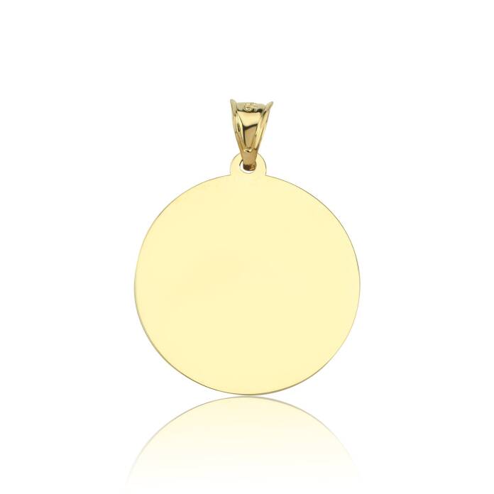 Large Yuvarlak Plaka Kolye Ucu - 1