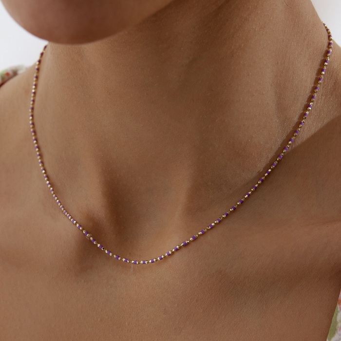 Lila Mineli Golf Zincir - Melike (1)