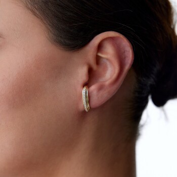 Line Taş Katmanlı Küpe - MİST