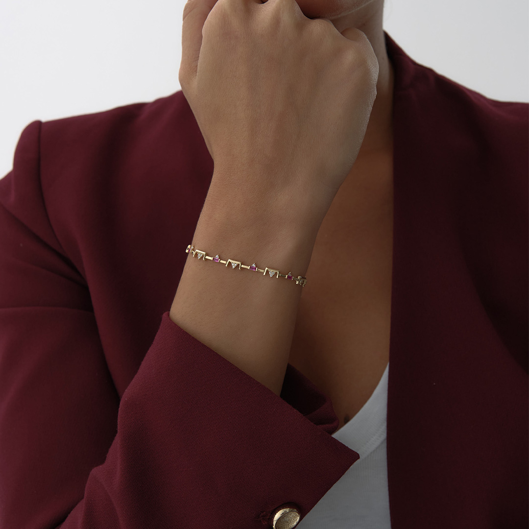 Luna Geometrik Taşlı Bileklik - 2