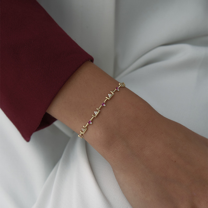 Luna Geometrik Taşlı Bileklik - 3