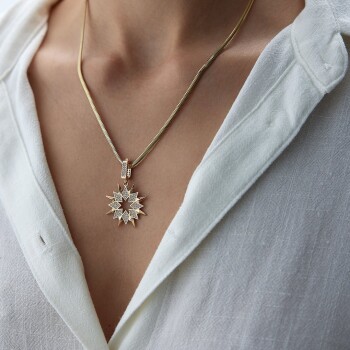 Madalyon Güneş Işını Kolye - Koçak