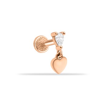 Markis Taşlı Kalp Sallantılı Minimal Tragus Piercing - Dianora