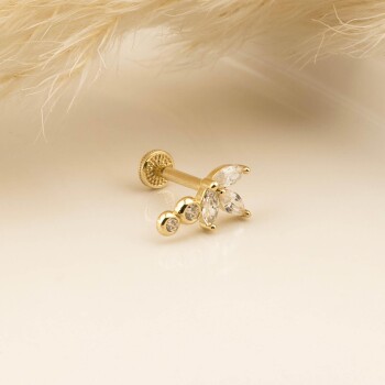 Markis Taşlı Lotus Minimal Tragus Piercing - 3