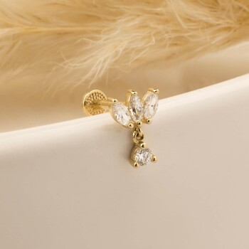 Markis Taşlı Sallantılı Minimal Tragus Piercing - 3