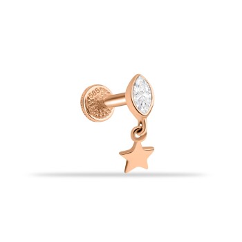 Markis Taşlı Yıldız Sallantılı Minimal Tragus Piercing - Dianora