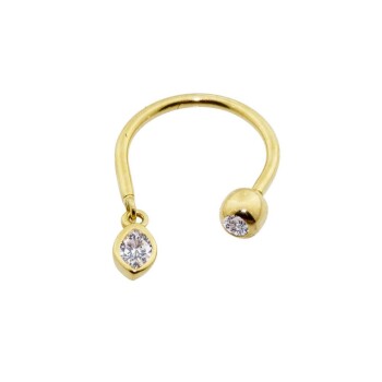 Markiz Taş Sallantılı Minimal Yarım Halka Piercing - Dianora