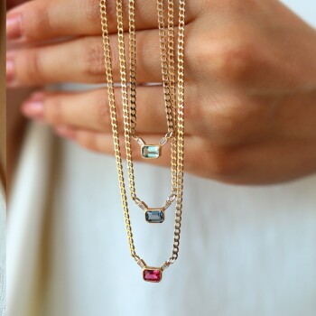 Mary Renkli Taşlı Kolye - Rayna