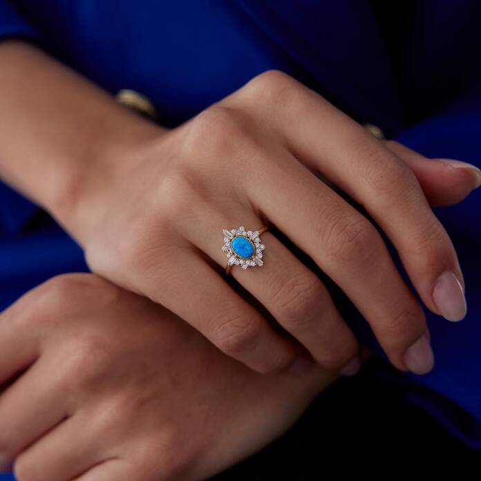 Mavi Ay Taşı Vintage Yüzük - 3