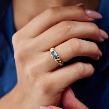 Mavi Baget Burgu Yüzük - Rayna (1)