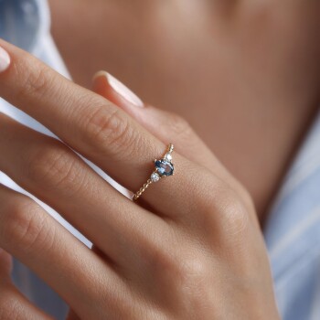 Mavi Damla Yüzük - Rayna