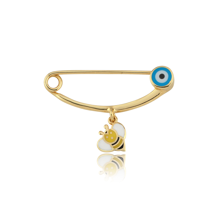 Mavi Göz Arı Bebek İğnesi - Melike