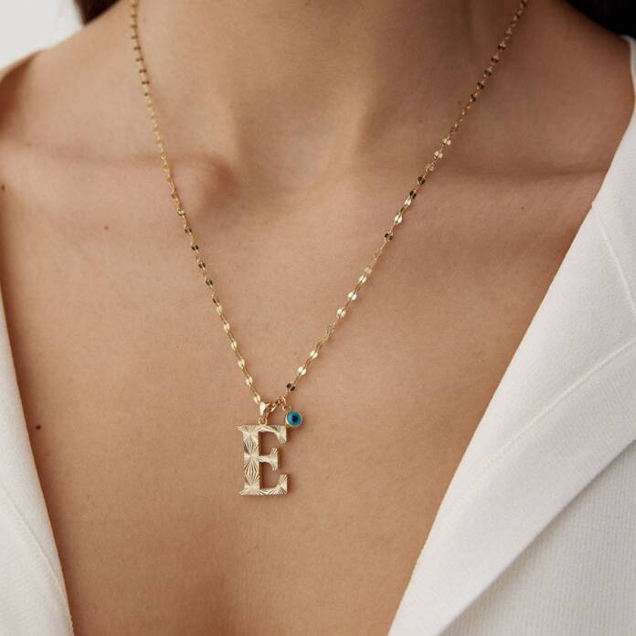 Mavi Göz Harf Kolye - 1