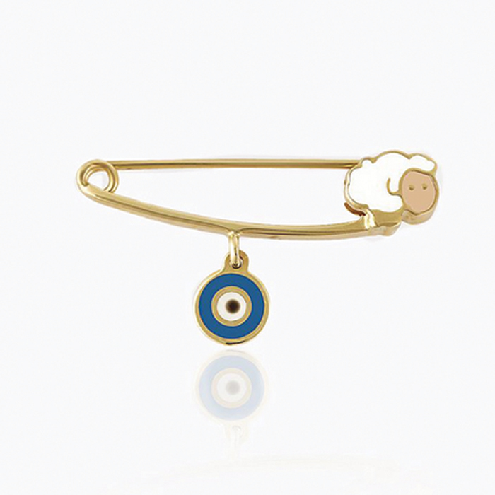 Mavi Göz Kuzucuk Bebek İğnesi - Melike