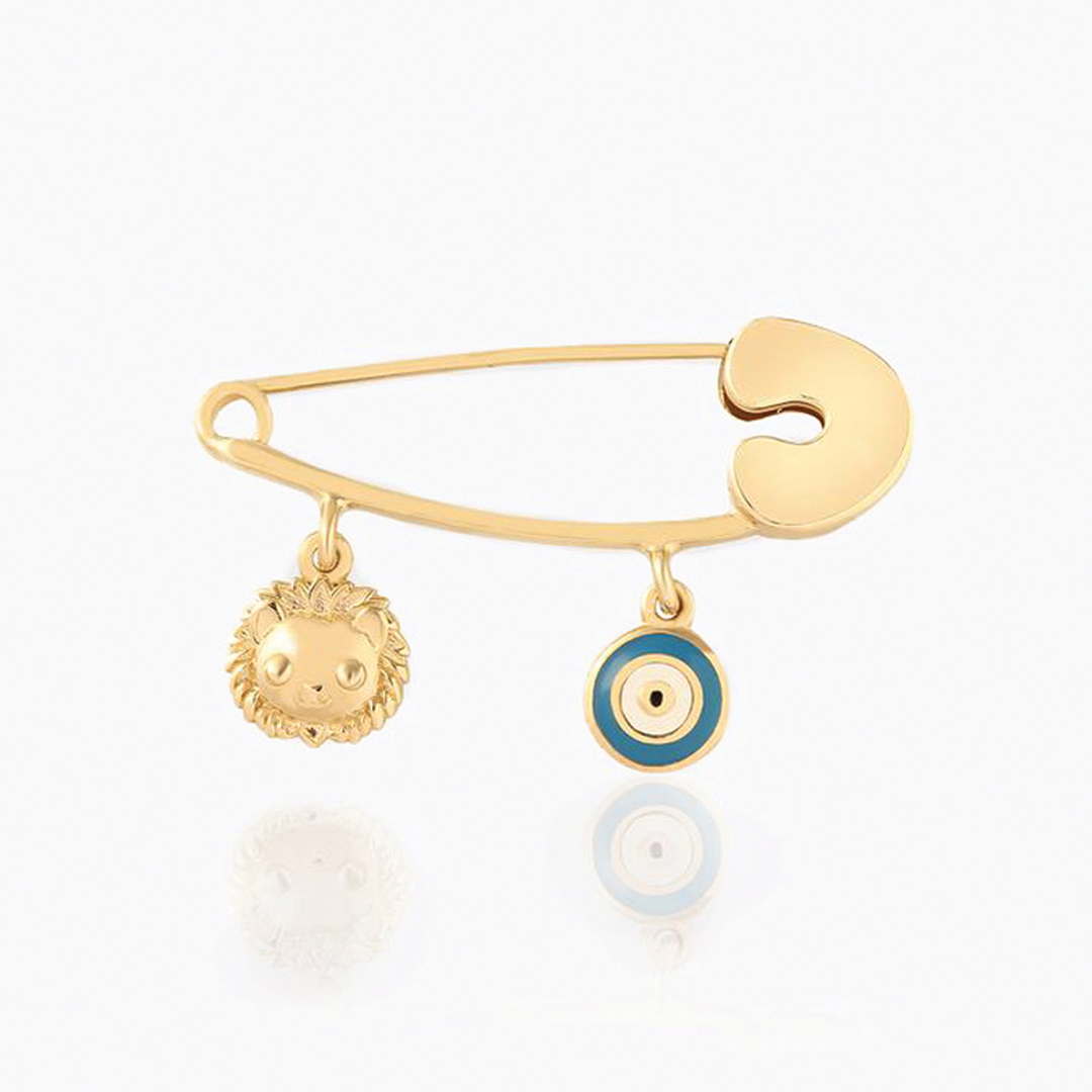 Mavi Göz Minik Aslan Bebek İğnesi - 1