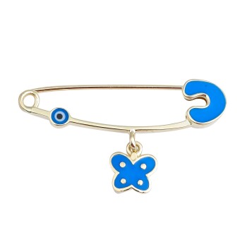 Mavi Kelebek Gözlü Bebek İğnesi - Melike