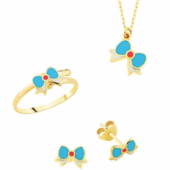 Mavi Kurdele Çocuk Seti - Melike