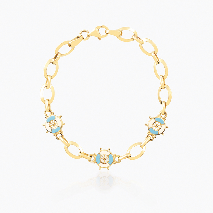 Mavi Mineli Dümen Çocuk Bilekliği - Melike