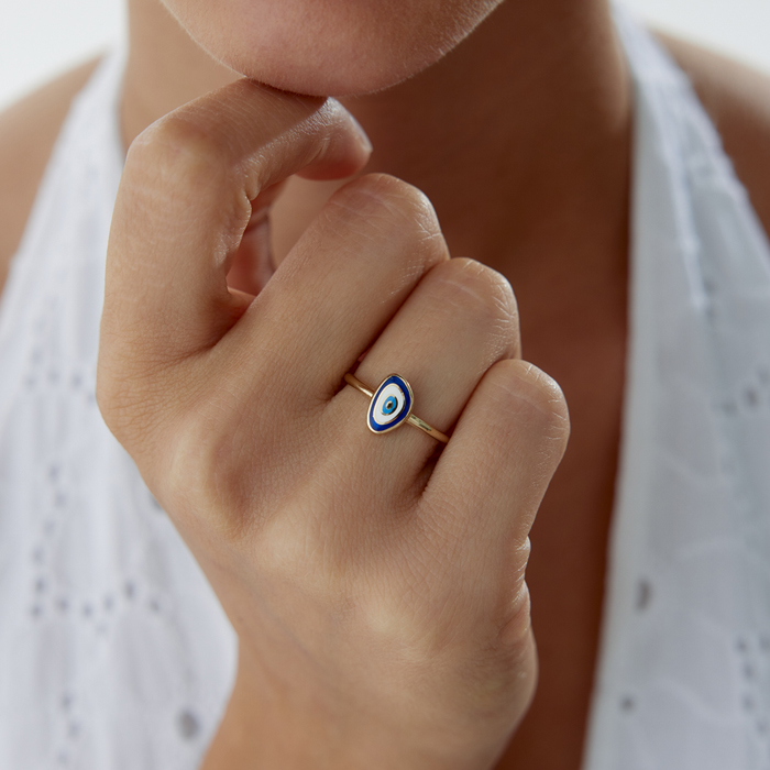 Mavi Mineli Eye Yüzük - Cemart (1)
